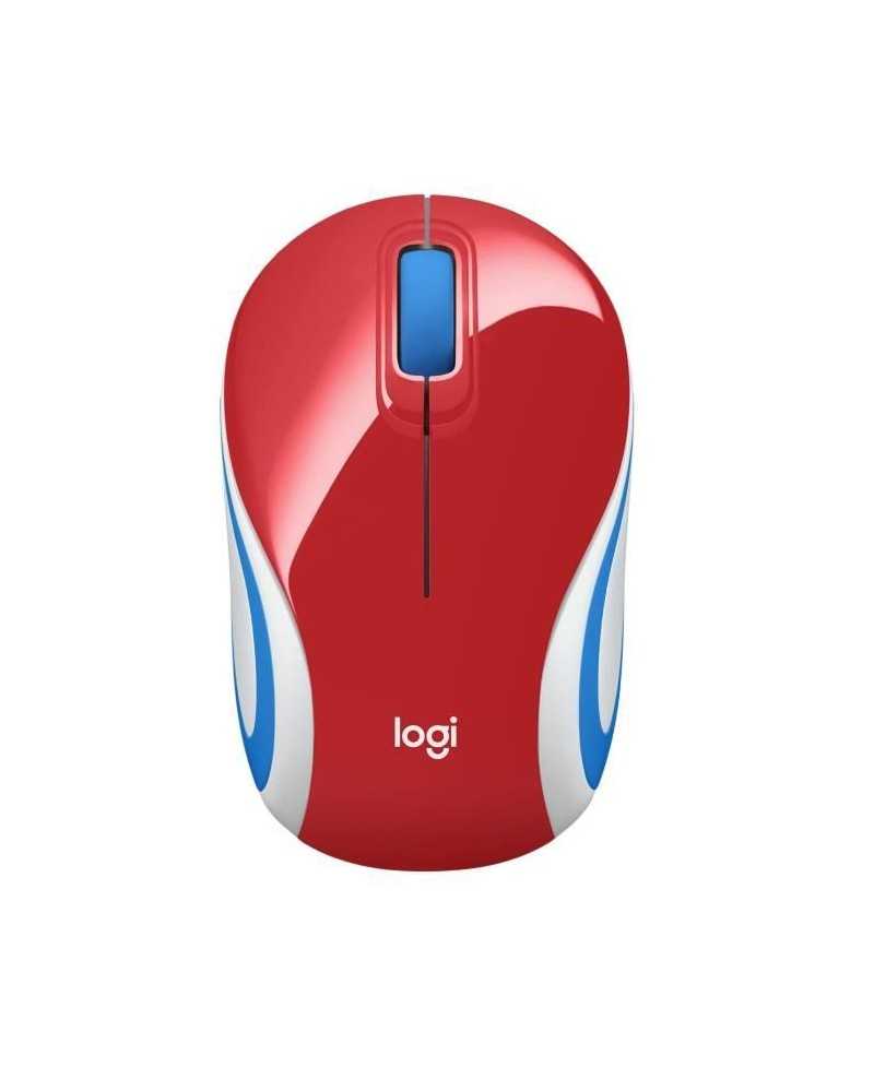 Souris mini - Sans fil - Logitech - M187 - Optique - Rouge