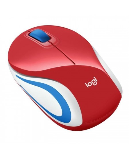 Souris mini - Sans fil - Logitech - M187 - Optique - Rouge