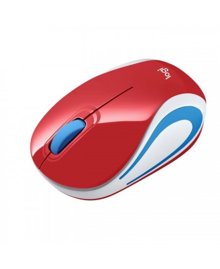 Souris mini - Sans fil - Logitech - M187 - Optique - Rouge