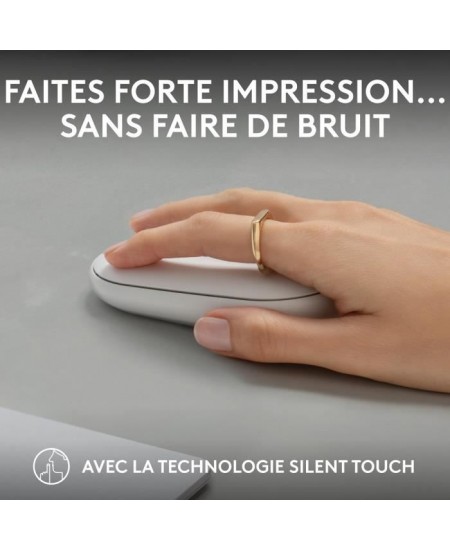 Souris - Sans fil - Logitech - Pebble Mouse 2 M350s - Blanc