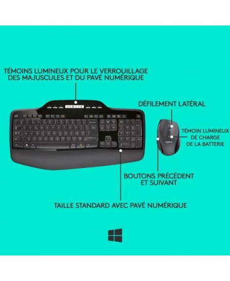 Logitech pack clavier-souris sans fil - MK710