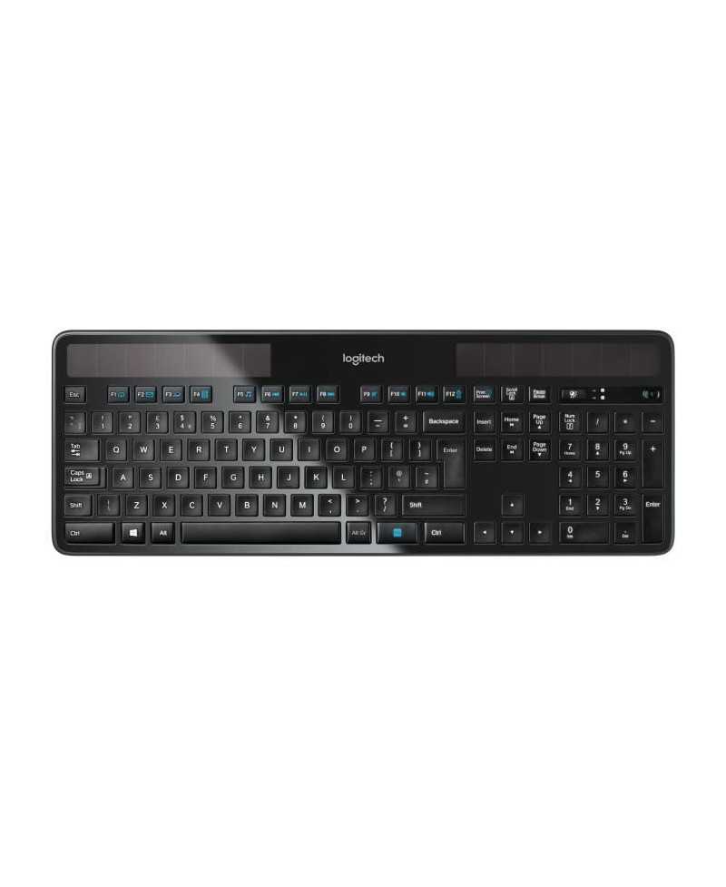 Clavier solaire - Sans fil - Logitech - K750 - AZERTY - Noir