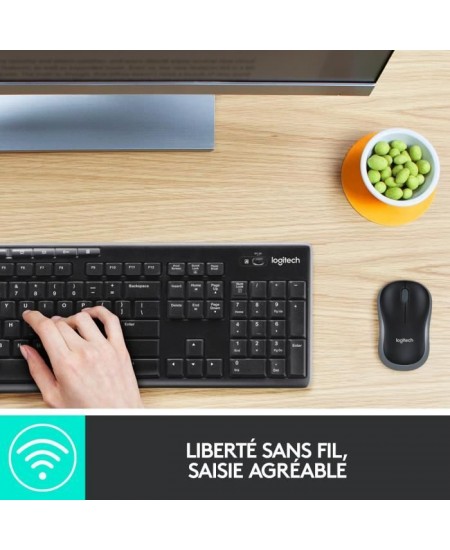 Ensemble Clavier Souris - Sans Fil - Logitech - MK270 - AZERTY