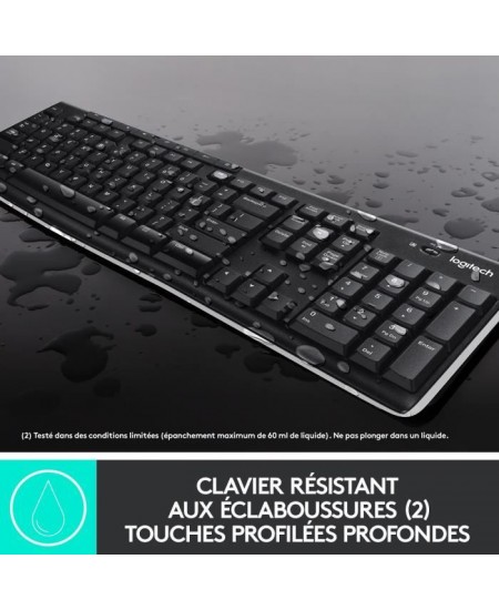 Ensemble Clavier Souris - Sans Fil - Logitech - MK270 - AZERTY