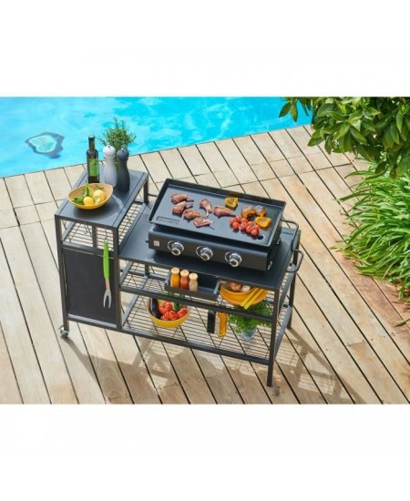 Chariot pour Plancha - BRASERO - OUTDOOR KITCHEN - Métal - Noir - 128x60x89 cm