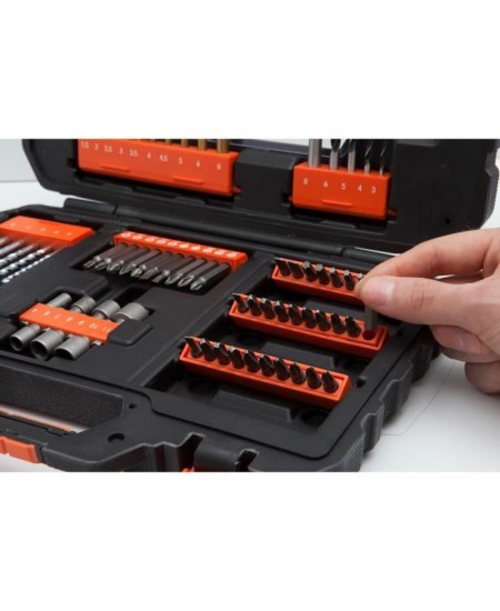 Coffret Vissage Perçage BLACK+DECKER A7231-XJ - 76 Accessoires Forets, Douilles, Embouts