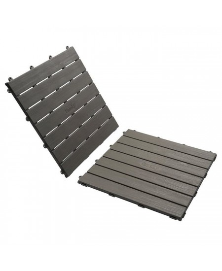 Smoby - Set de 6 dalles - Plancher de Maison - Anti-UV - 45x45cm - Effet texturé bois - Plastique 100% recyclé - Fabriqué en