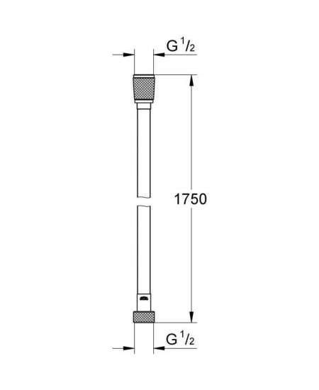 Flexible de douche - GROHE VitalioFlex 27506001 - 1,75m - Anti-pliures - Anti-torsion - Connexion universelle -Surface lisse -Ch