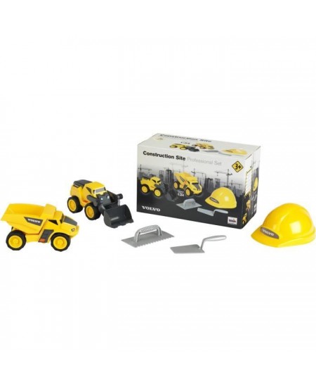 Jouet de chantier - KLEIN - Set de chantier Volvo Power avec casque, 5 pieces - Plastique de grande qualité, tres résistant.