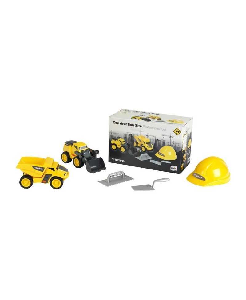 Jouet de chantier - KLEIN - Set de chantier Volvo Power avec casque, 5 pieces - Plastique de grande qualité, tres résistant.