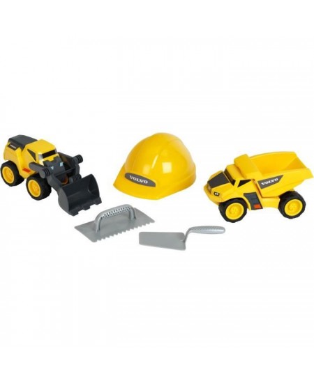 Jouet de chantier - KLEIN - Set de chantier Volvo Power avec casque, 5 pieces - Plastique de grande qualité, tres résistant.