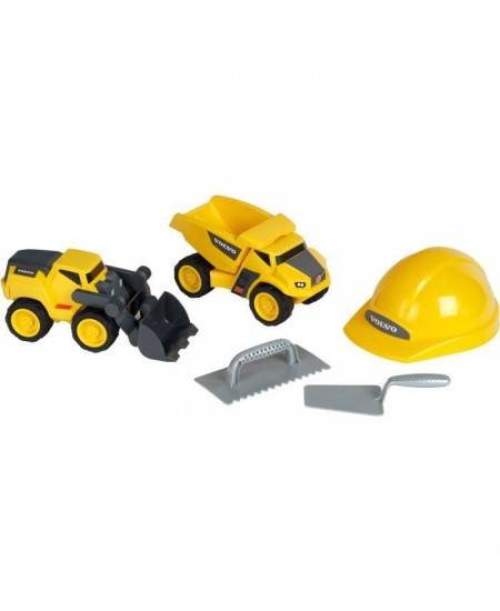 Jouet de chantier - KLEIN - Set de chantier Volvo Power avec casque, 5 pieces - Plastique de grande qualité, tres résistant.