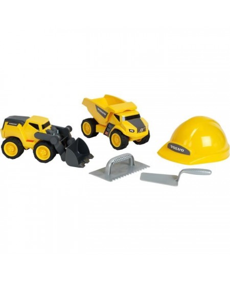 Jouet de chantier - KLEIN - Set de chantier Volvo Power avec casque, 5 pieces - Plastique de grande qualité, tres résistant.