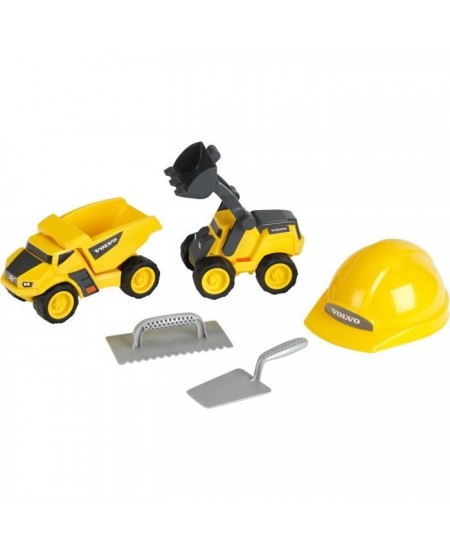 Jouet de chantier - KLEIN - Set de chantier Volvo Power avec casque, 5 pieces - Plastique de grande qualité, tres résistant.