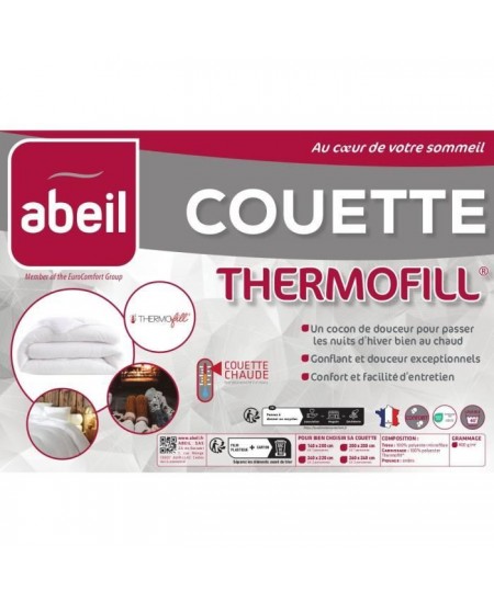 ABEIL Couette chaude 400gr/m² Thermofill 200 x 200 cm