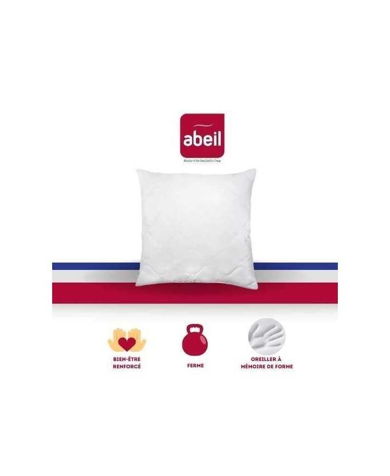 ABEIL Oreiller a mémoire de forme matelassé 60x60 cm blanc