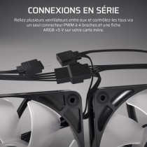 Pack de 3 ventilateurs ARGB 120mm - CORSAIR - RS120 - Blanc