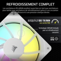 Pack de 3 ventilateurs ARGB 120mm - CORSAIR - RS120 - Blanc