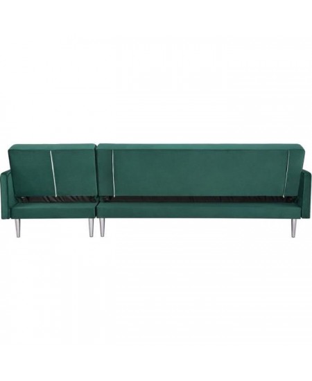 Canapé d'angle réversible 3 places ISTANA -Velours Vert- - - L 286 x P 169 x H 80 cm