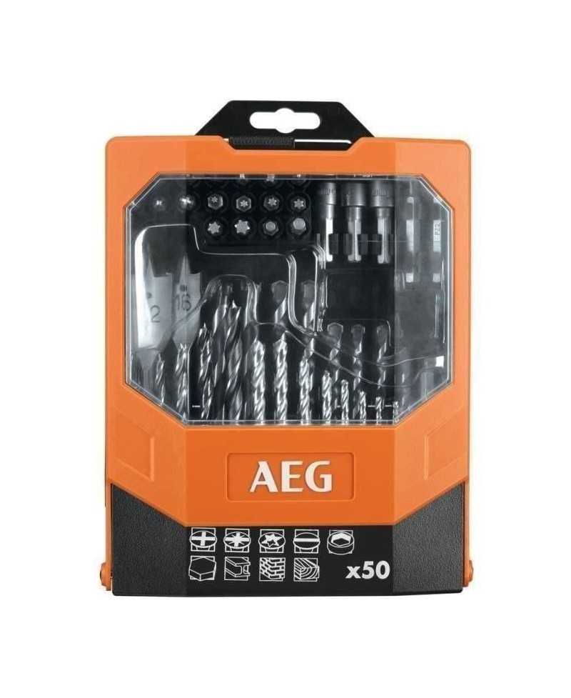 Coffret d'accessoires 50 pieces - AEG POWERTOOLS - AAKDD50 - Embouts de vissage et douilles - Métal