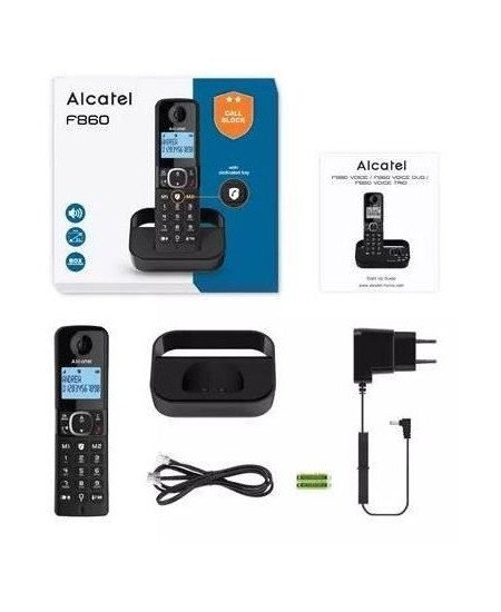 Téléphone fixe sans fil - ALCATEL - F860 solo noir - Blocage d'appels indésirables