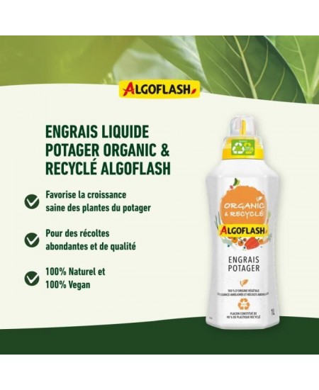 Engrais liquide potager - ALGOFLASH NATURASOL NATURASOL - Organic et Recyclé - 1L