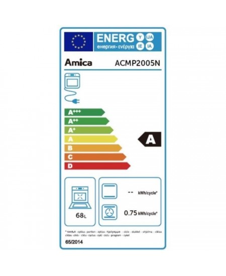 Cuisiniere gaz - AMICA - ACMP2005N - 4 feux - 85,5-90 x 60 x 60 cm - Noir