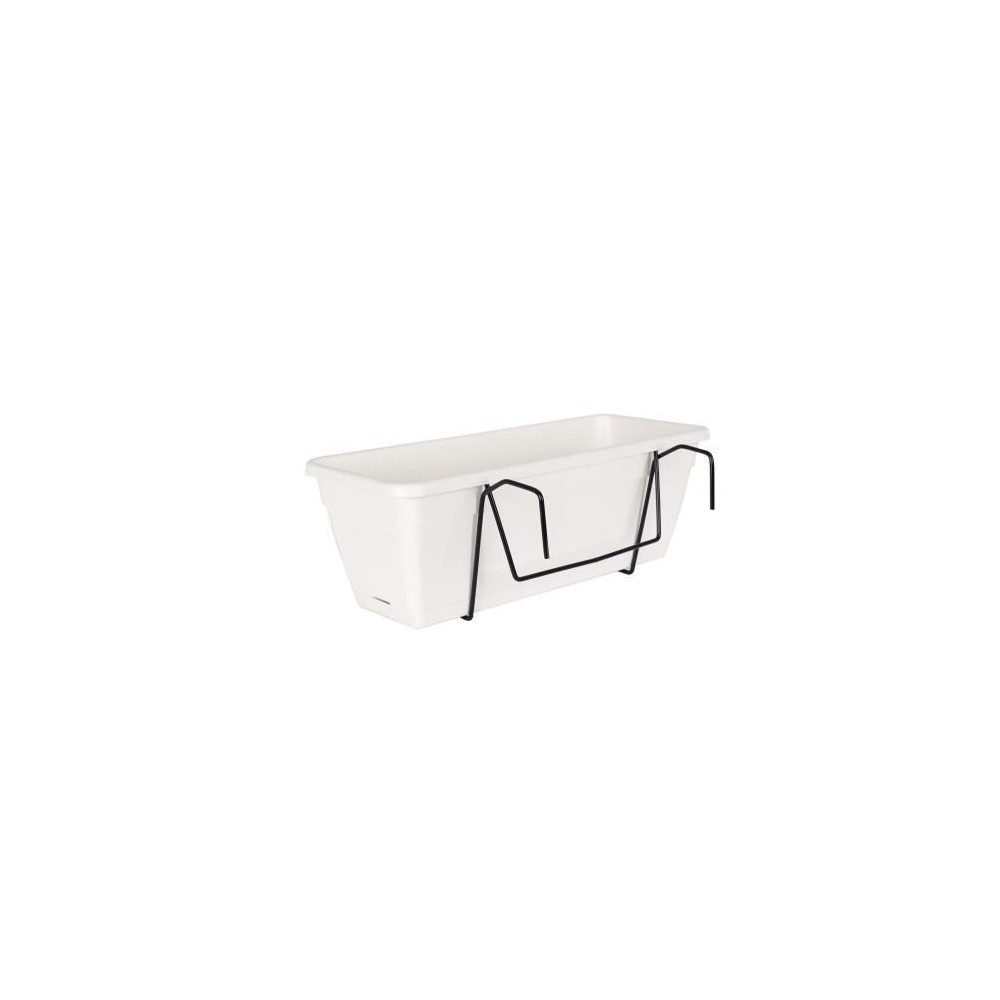 ARTEVASI Kit Jardinière Venezia avec réserve d'eau - 10 L - 49 x 19,5 x 16,6 cm - Blanc