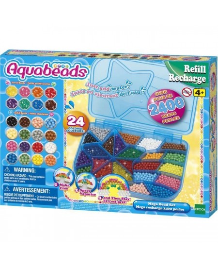 La méga recharge 2400 perles - AQUABEADS - 31502 - 24 couleurs