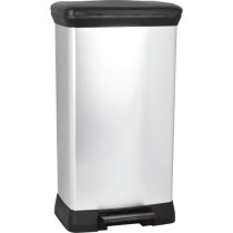 CURVER Poubelle a pédale - 50 litres - Aspect métal - Plastique recy