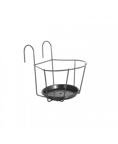 ARTEVASI Porte-Pot pour balcon avec Soucoupe - 25 x 25 cm - Gris anthracite