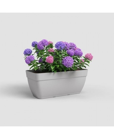 Jardiniere CAPRI CAMPANA XL - Plastique - 80 cm - Gris clair - ARTEVASI