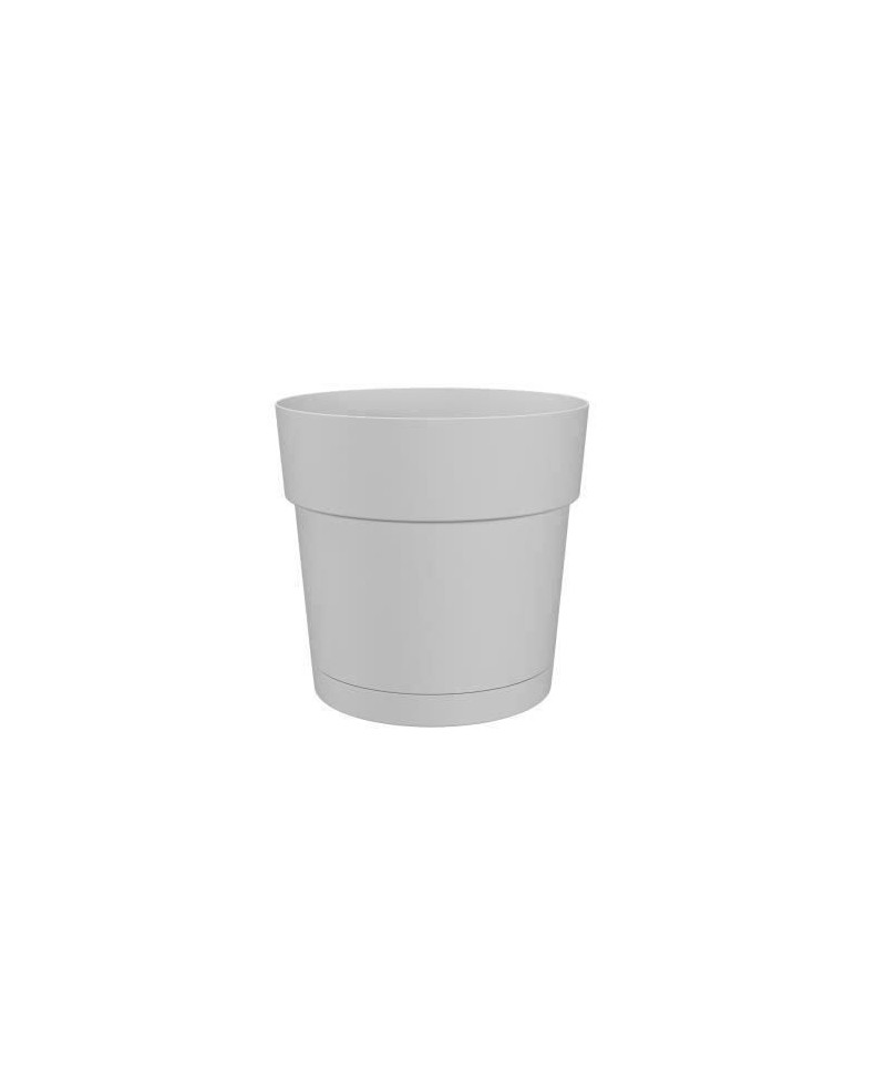 Pot a fleurs et plantes rond CAPRI LARGE - Plastique - Réservoir d'eau - diametre 30 cm - Taupe - ARTEVASI