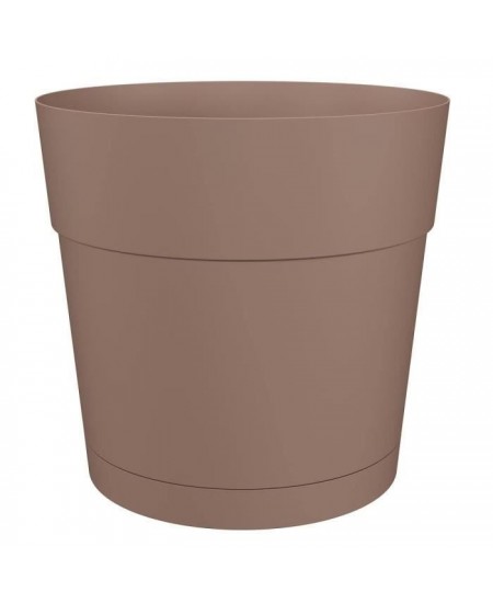 Pot a fleurs et plantes rond CAPRI LARGE - Plastique - Réservoir d'eau - diametre 30 cm - Taupe - ARTEVASI