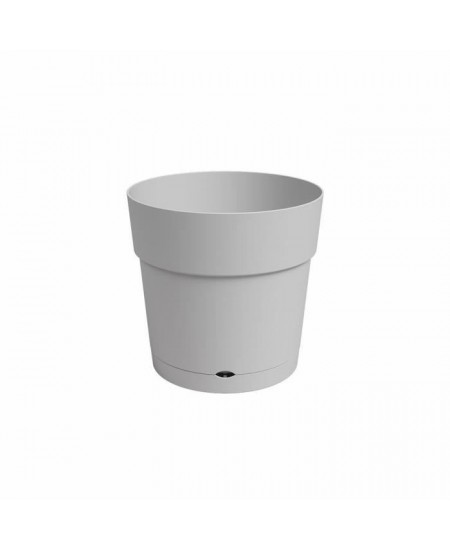 Pot a fleurs et plantes rond CAPRI LARGE - Plastique - Réservoir d'eau - diametre 30 cm - Gris clair - ARTEVASI