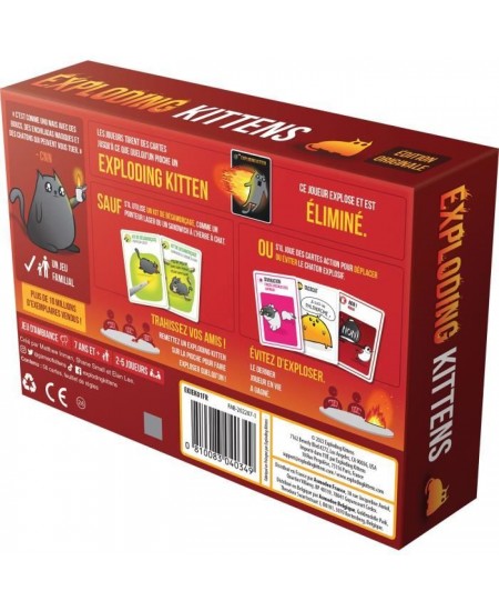 Jeu de société - ASMODEE - Exploding Kittens : Le Jeu de Base (Edition 2022) - 2 a 5 Joueurs - 15 Min