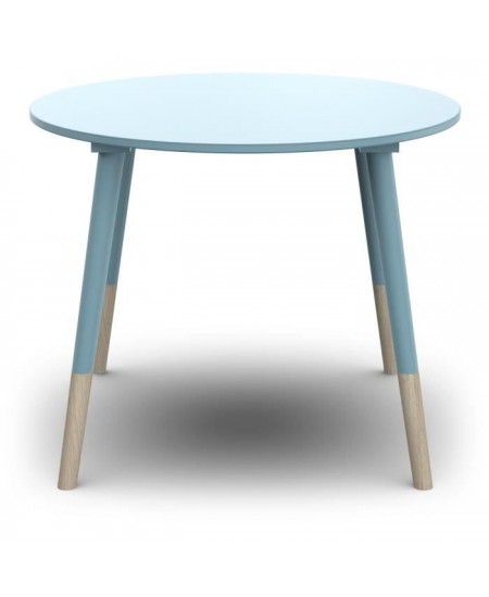 Set 1 table + 2 chaises FIRMIANA - style scandinave - coloris : bleu orage & bois naturel - DEMEYERE