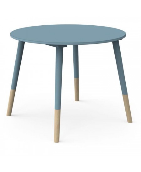 Set 1 table + 2 chaises FIRMIANA - style scandinave - coloris : bleu orage & bois naturel - DEMEYERE