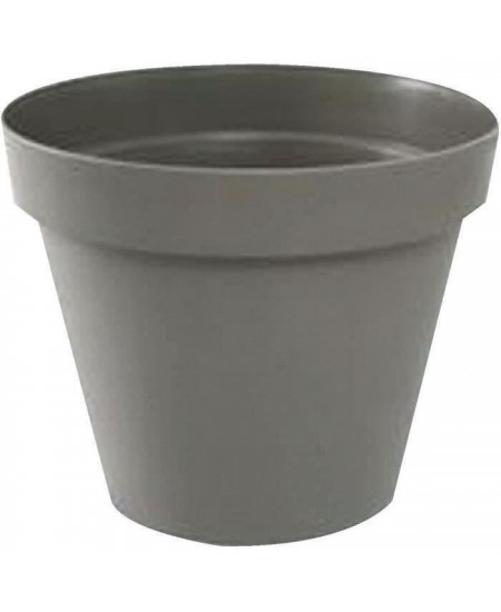 Pot de fleur rond Toscane - EDA PLASTIQUE - Ø 30 x H 26 cm - 10 L - Taupe