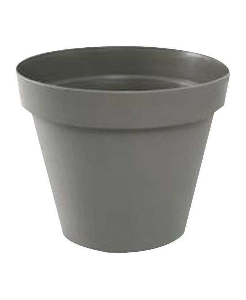 Pot de fleur rond Toscane - EDA PLASTIQUE - Ø 30 x H 26 cm - 10 L - Taupe