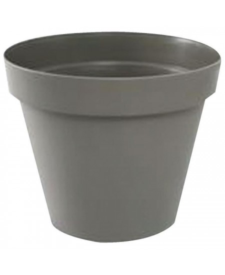 Pot de fleur rond Toscane - EDA PLASTIQUE - Ø 30 x H 26 cm - 10 L - Taupe