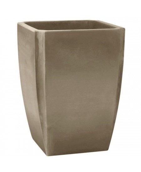 Bac a Arbustes Vase Haut PALMEA 65 L - Double Paroi - Réserve d'Eau Intégrée - 47 x 47 x 65 cm - Taupe - EDA