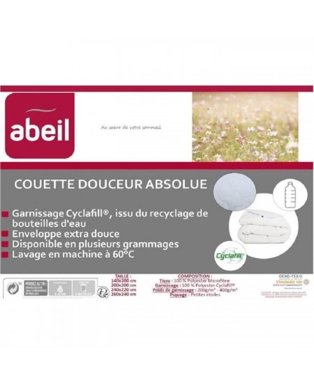 ABEIL Couette chaude Douceur Absolue 220x240 cm blanc