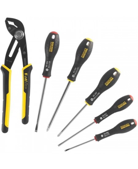 Jeu de 6 Outils - - STANLEY FATMAX - FMHT0-62639 - Pince Multiprise a Verrouillage 250 mm + Tournevis Electricien + Phillips