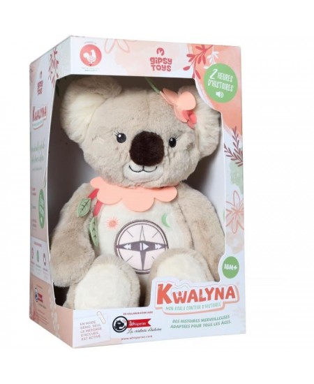 Gipsy Toys - KWALYNA - Koala conteur d'Histoires - Peluche Qui Parle Interactive -Version française - 2h de Contes Merveilleux