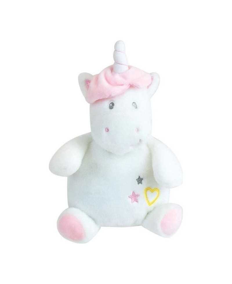 LICORNE Peluche bouillotte +/- 21 cm