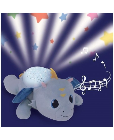 Peluche veilleuse et musicale - JEMINI - LEON LE DRAGON - Bleu - Mixte - 39 cm