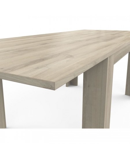 Table extensible - COTTAGE - Rectangulaire - Décor mélaminé chene kronberg - Pied en L - 6 places - 170 /230 x 90 cm - DEMEYE