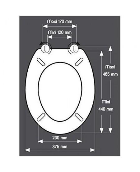 Abattant WC galets de plage - Gris