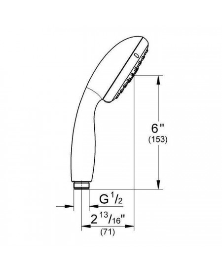 Douchette a main 3 jets Tempesta 100 GROHE - Limiteur de débit - Anti-calcaire - Montage universel - Chrome